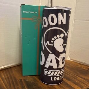Soon To Be Dad Black and White Skinny Tumbler
